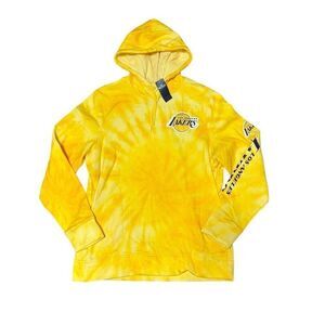 Hollister Men's XL Yellow Tie-Dye Los Angeles‎ Lakers Hoodie Pullover